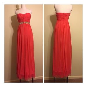 Melon Colored City Studio Formal Prom Evening Gown